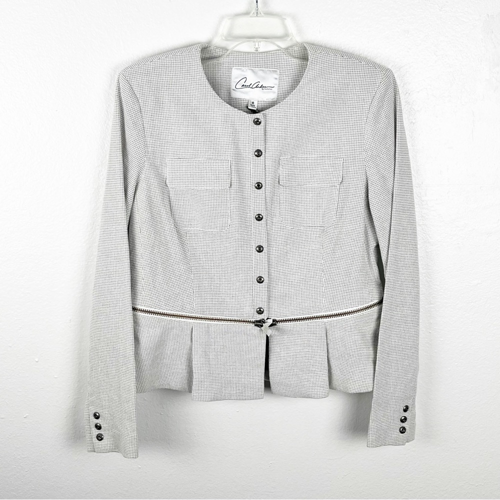 CABI Zip Line Long Sleeves Snap Button Closure Zipper Waist Blazer #205, Size 8